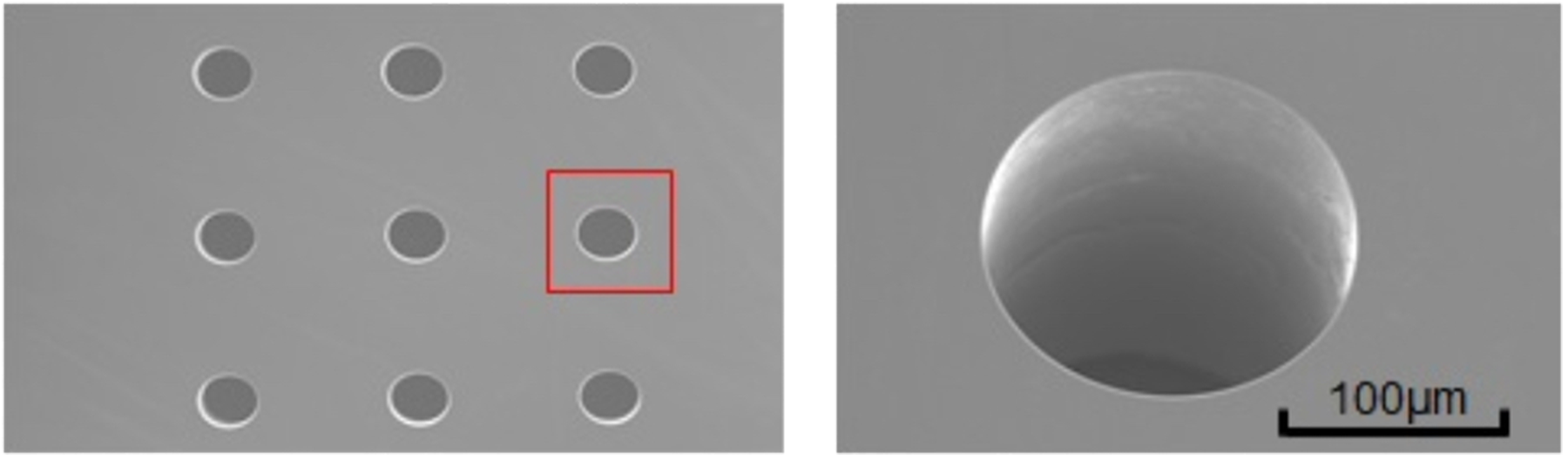 Silicon surface straight microhole drilling