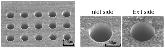 SiC surface straight microhole drilling
