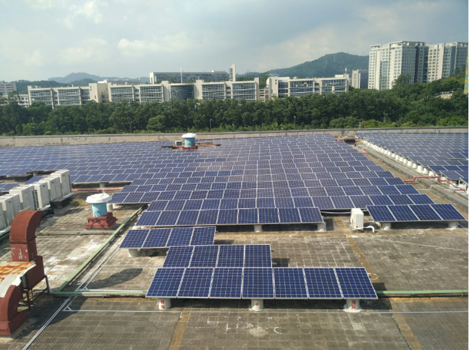 中国拠点の太陽光自家発電設備